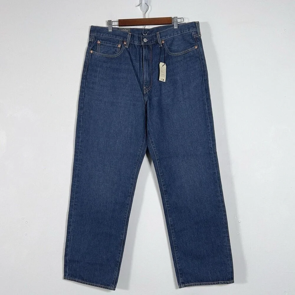 Levis Premium 568 Stay Loose Jeans Mens Sz 36x32 Blue Denim 100% Cotton